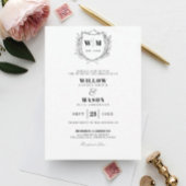 Elegant Crest Monogram Wedding Servet
