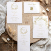 Elegant Gold Botanical Wedding Return Address Etiket
