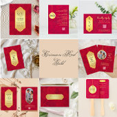 Elegant Crimson Gold Luxe Royal Menu