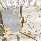 Elegant Daisy Folded Wedding Program Programma
