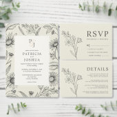 Tijdloze Daisy Wildflower bruiloft Bedankkaart (Personaliseer de collectie van deze zelfstandige maker.)