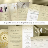 Damask gouden patroon Trouwprogramma's Programmakaart