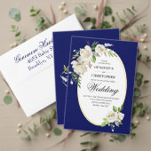 Elegant Boho Blue Floral Wedding Ceremony Handwaaier (Personaliseer deze collectie van deze onafhankelijke maker. Test)