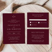 Elegant Deep Burgundy Classic Wedding Acryl Uitnodigingen