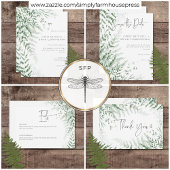 Elegante delicate groen varens bruiloft save the date