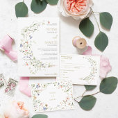 Elegante delicate Waterverf Wildflower bruiloft Save The Date