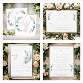 Elegante Dove & Olive Leaves Wedding Save the Date