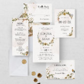 Elegante Gedroogde Bloemenkrans Bruiloft Save The Date