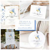 Wildflower parels Prosecco dank u bruids douche Ronde Sticker