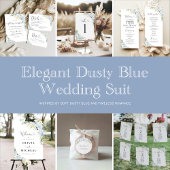 Elegant Dusty Blue Engagement Party Invitation Kaart