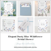 Dusty Blue Waterverf Wildflower Shower Papieren Kommen
