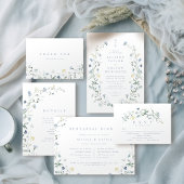 Dusty Blue Wildflower Rustic Boho Retouradres Etiket