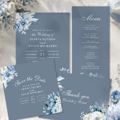 Stofbloem Blauw Bloemig Bewaar de Datum Elegant Ho Save The Date