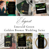 kalligrafie Emerald Black Agate Favor Reclamebord Met Voetstuk