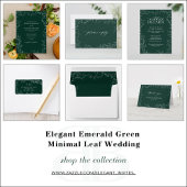 QR Code Elegant Smaragd Groen Blad Bruiloft Detail Informatiekaartje