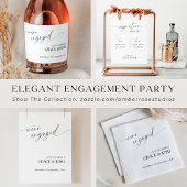 Elegant Minimal We're Engagement Party Sparkling Wijnetiket