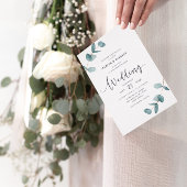 Voeg je foto Elegant Eucalyptus Script Wedding toe Bedankkaart