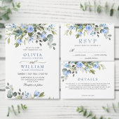 Elegant Eucalyptus Blue Rozen Brunch & Bubble Kaart (Personaliseer de collectie van deze zelfstandige maker.)