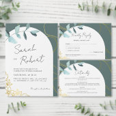 Elegante Eucalyptus en gouden accenten | Arch-them Kaart (Personaliseer de collectie van deze zelfstandige maker.)