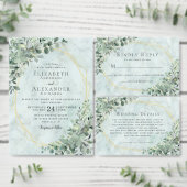 Eucalyptus Marble Photo Weddenschap Save the Date Magnetische Uitnodiging (Personaliseer de collectie van deze zelfstandige maker.)