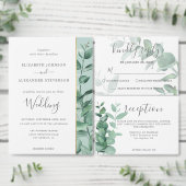 Moderne hedendaagse eucalyptusbruinbruiloft informatiekaartje (Personaliseer de collectie van deze zelfstandige maker.)