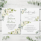 Elegant Eucalyptus White Roses Brunch & Bubble Kaart (Personaliseer de collectie van deze zelfstandige maker.)