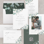 Elegant Greenery Eucalyptus Waterverf Wedding Wijn Etiket