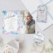 Waterverf Bloemen & Rustiek Hout Boerderij Verjaar Kaart