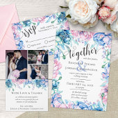 Waterverf Bloemen & Rustiek Hout Boerderij Bruilof Kaart