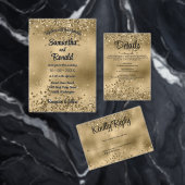 Elegante Faux Gold Glitter en Folie Wedding Menu Kaart (Personaliseer de collectie van deze zelfstandige maker.)