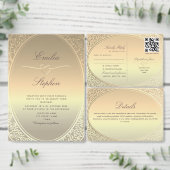 Faux Gouden Folie Bruiloft All In One Uitnodiging (Personaliseer de collectie van deze zelfstandige maker.)