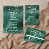 Elegante Faux Green Glitter en Folie bruiloft Handwaaier (Personaliseer de collectie van deze zelfstandige maker.)