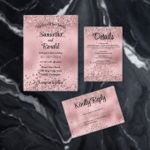 Elegante Faux Pink Glitter en Folie bruiloft Hart Sticker (Personaliseer de collectie van deze zelfstandige maker.)