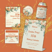 Elegante en Grappige Bloemen 50ste Verjaardag Blikjeskoeler