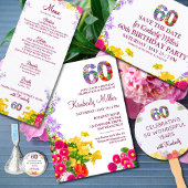 60e verjaardag Bloemen Modern 60 jaar feest Aankondigingskaart