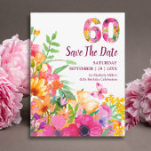 60e verjaardag Elegante bloementuin Vlinders Save The Date