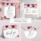 Elegante Bloemen Waterverf 70ste Verjaardag Party  Acryl Uitnodigingen