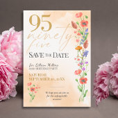 Elegant Floral 95th Birthday - 95 Save The Date