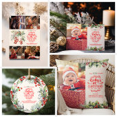 Foto Elegante Floral Baby's Eerste Kerstmis Koffiemok