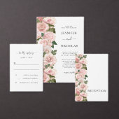 Elegant Blush Pink Roses Floral Wedding RSVP Kaartje (Personaliseer de collectie van deze zelfstandige maker.)
