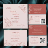 Elegante Bloemige Boho Bruiloft Feest na het Feest Informatiekaartje