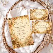 Elegante Bloem Boho Luier Raffle Informatiekaartje