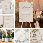 Exquisite Bloom Boho Bridal Shower Sparkling Wijnetiket