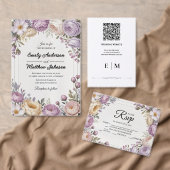 Elegante Floral Designer Huwelijksuitnodiging Kaart (Personaliseer de collectie van deze zelfstandige maker.)