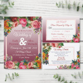 Weddenschap Datum Blauwe Floral Burgundy Rozen Ronde Sticker (Personaliseer de collectie van deze zelfstandige maker.)