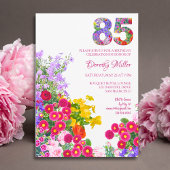 85e verjaardag Floral Modern Save The Date Aankondigingskaart