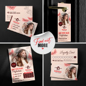 Elegante Bloemen Haar Salon Hair Stylist Make-up A Briefkaart