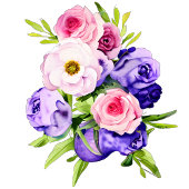 RSVP-kaart | Elegante Waterverf bloemenbruiloft Ronde Sticker