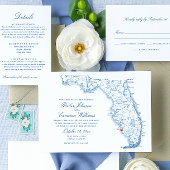Elegante Napels Florida kaart bruiloft Servet