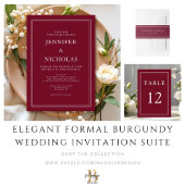 Elegant Formal Burgundy Wedding Bedankjes Labels